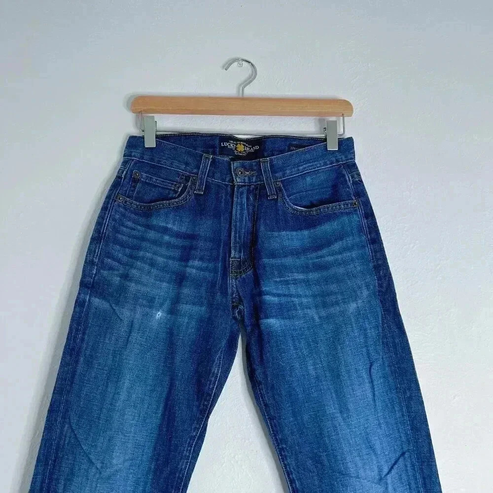 Lucky Brand Men's Medium-Dark Wash Straight Leg Jeans High Rise Size 38 x 34 - Picture 2 of 5